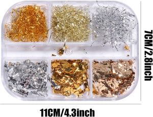 6 Grids of Nail Art Foil - 1909-62 - #1 Mixed Foil Flakes