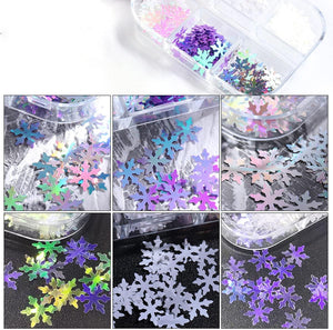 6 Grids of Holographic Sequins - 1909-27 - #27 Snowflakes