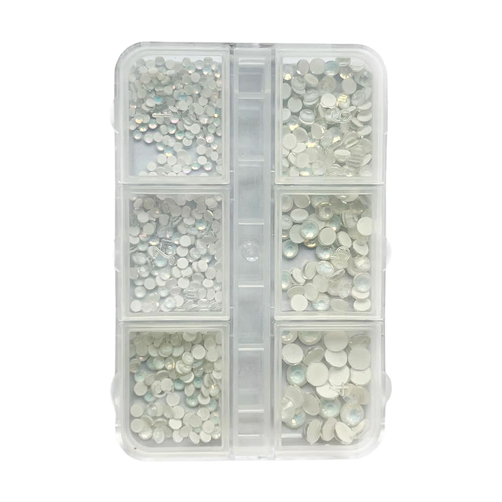 3D Beads Nail Charms Nails Art Rhinestones Mixed Nail Supplies Manicure Nail Decorations -  for Various Occasion - White