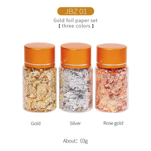  3 Jars of Foil Set - JBZ01 - 3g by OTHER sold by DTK Nail Supply