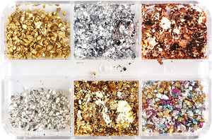 6 Grids of Nail Art Foil - 1909-61 - #2 Mixed Metals