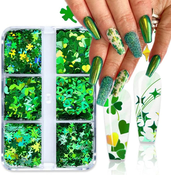 6 Grids of Holographic Sequins - #29 St Patrick's Day