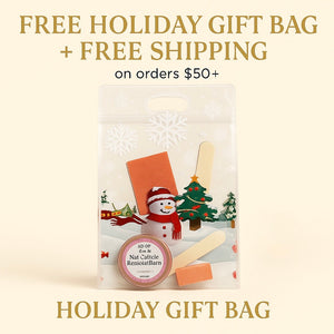 Holiday Gift Bag: A’DOR Nail Cuticle Removal Balm, 1 Mini File, 1 Mini Buffer