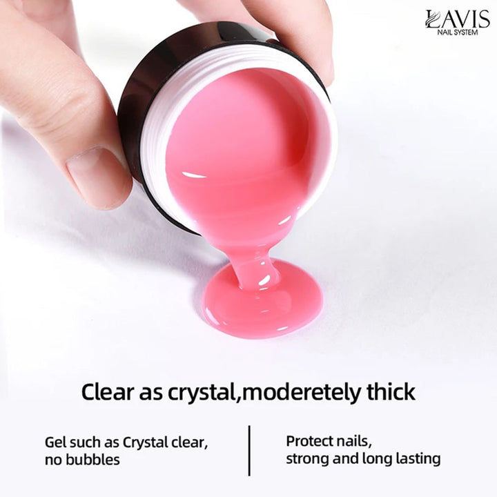 LAVIS J02 - Builder Gel In The Jar 15g - Clear Pink