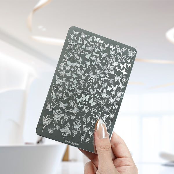 Nail Stamping Plates - Flower - Butterfly - Animal - Heart - Plaid