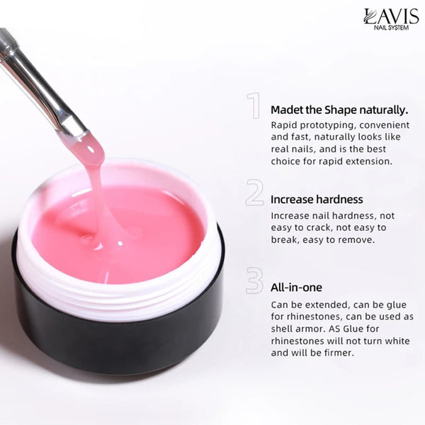 LAVIS J07 - Builder Gel In The Jar 15g - Peach Pink