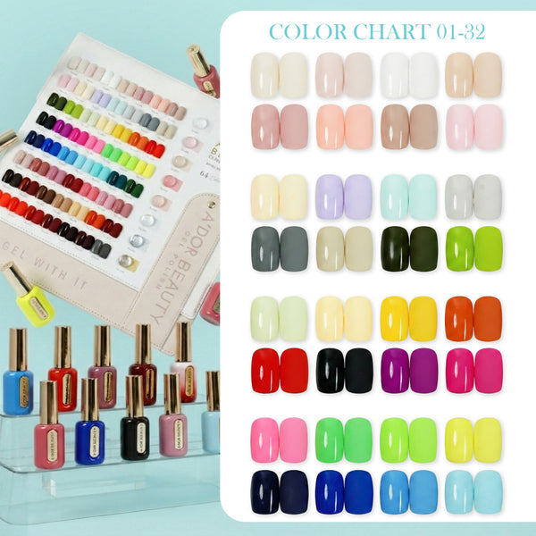 A'DOR Beauty - HEMA-Free Set 64 Colors Gel Polish - Color Me Gel-ous Colletion
