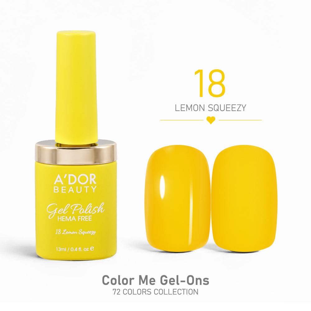 A'DOR HEMA-Free Gel Polish - 18 - Lemon Squeezy - 0.4 oz - Color Me Gel-Ons Collection