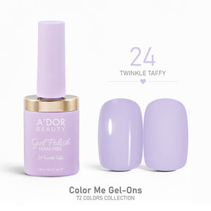 A'DOR HEMA-Free Gel Polish - 24 - Twinkle Taffy - 0.4 oz - Color Me Gel-Ons Collection