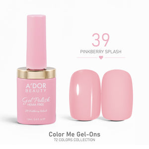 A'DOR HEMA-Free Gel Polish - 39 - Pinkberry Splash - 0.4 oz - Color Me Gel-Ons Collection