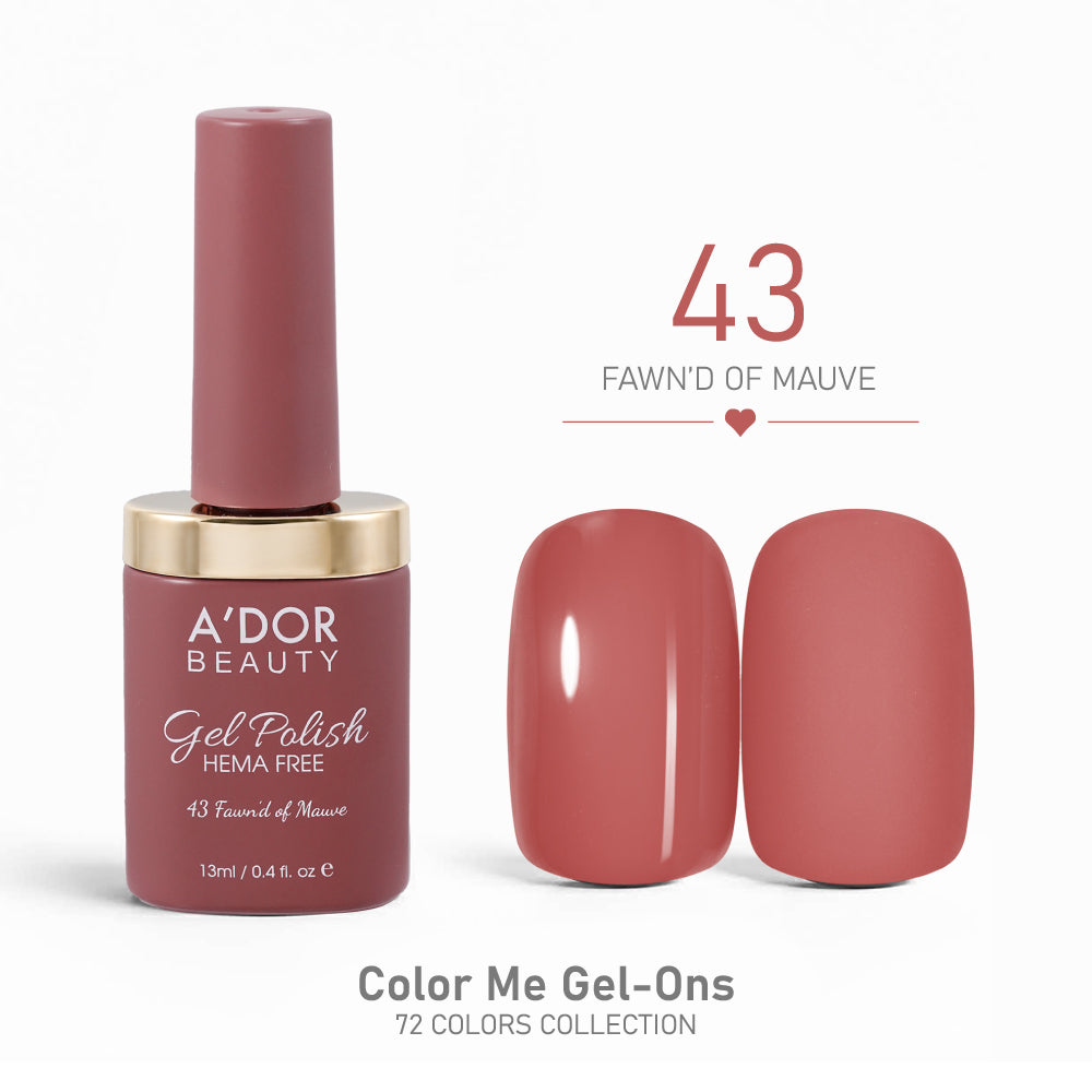 A'DOR HEMA-Free Gel Polish - 43 - Fawn'd of Mauve - 0.4 oz - Color Me Gel-Ons Collection