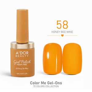 A'DOR HEMA-Free Gel Polish - 58 - Honey Bee Mine - 0.4 oz - Color Me Gel-Ons Collection