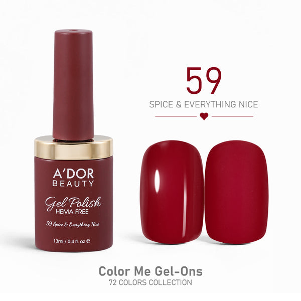 A'DOR HEMA-Free Gel Polish - 59 - Spice & Everything Nice - 0.4 oz - Color Me Gel-Ons Collection