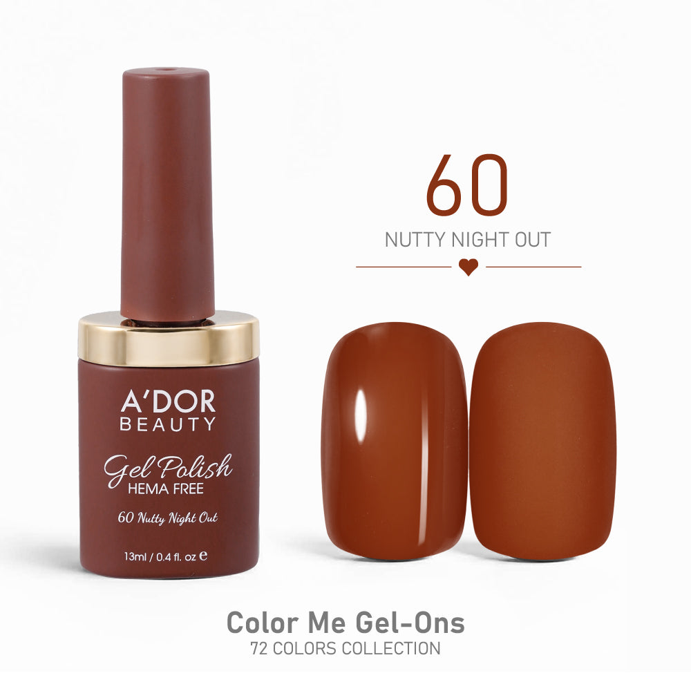 A'DOR HEMA-Free Gel Polish - 60 - Nutty Night Out - 0.4 oz - Color Me Gel-Ons Collection