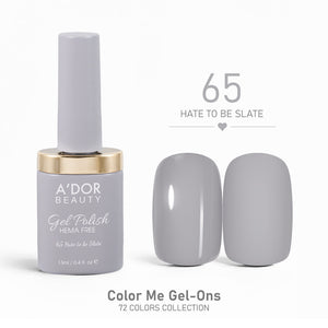 A'DOR HEMA-Free Gel Polish - 65 - Hate to be Slate - 0.4 oz - Color Me Gel-Ons Collection