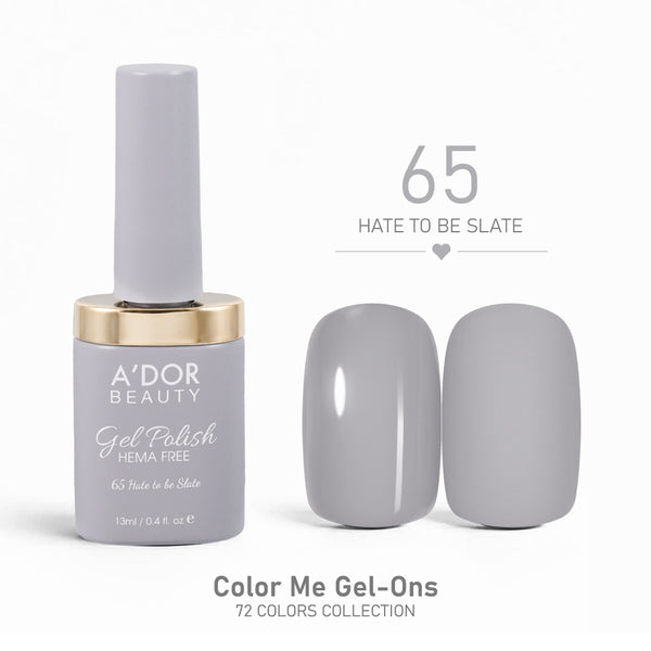 A'DOR HEMA-Free Gel Polish - 65 - Hate to be Slate - 0.4 oz - Color Me Gel-Ons Collection