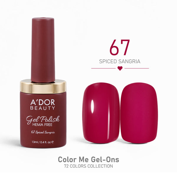 A'DOR HEMA-Free Gel Polish - 67 - Spiced Sangria - 0.4 oz - Color Me Gel-Ons Collection