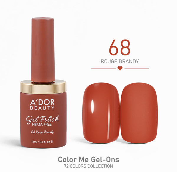 A'DOR HEMA-Free Gel Polish - 68 - Rouge Brandy - 0.4 oz - Color Me Gel-Ons Collection