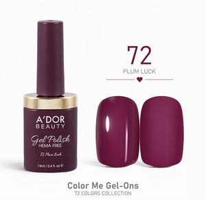 A'DOR HEMA-Free Gel Polish - 72 - Plum Luck - 0.4 oz - Color Me Gel-Ons Collection