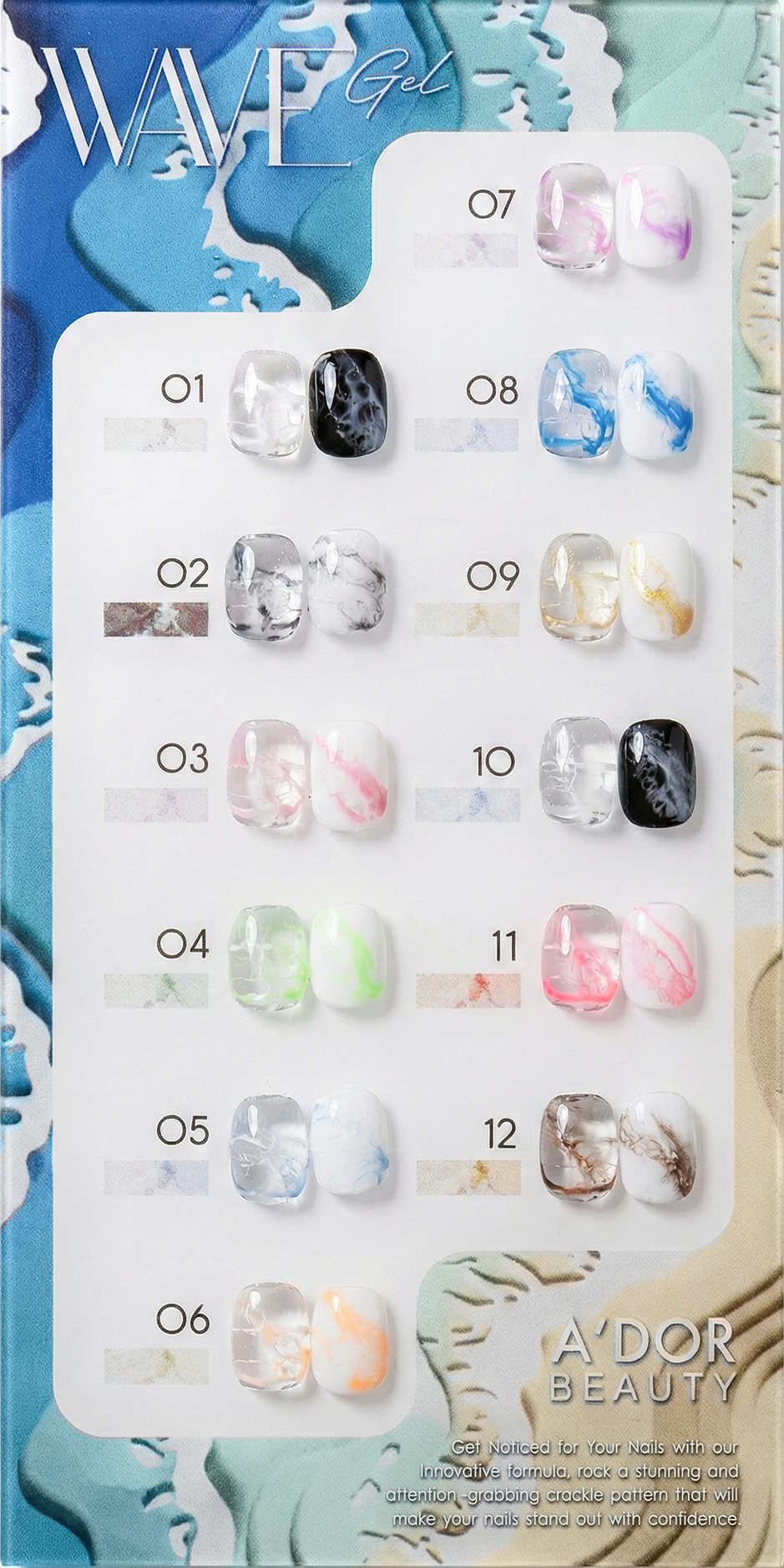 ADOR  Wave Gel Set 12 Color - 0.5 oz