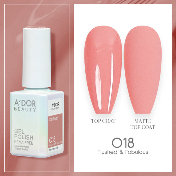 A'DOR HEMA-Free Gel Polish - 018 - Flushed & Fabulous - 0.6 oz