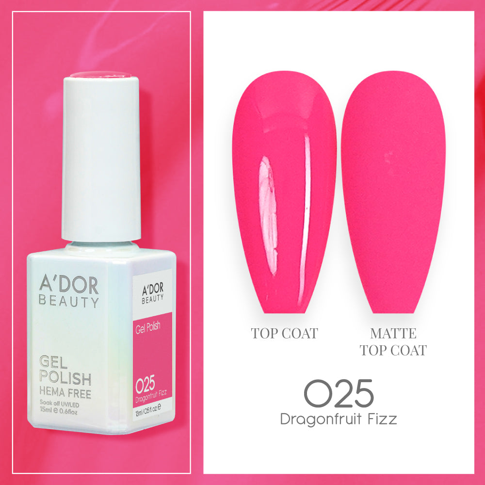 A'DOR HEMA-Free Gel Polish - 025 - Dragonfruit Fizz - 0.6 oz