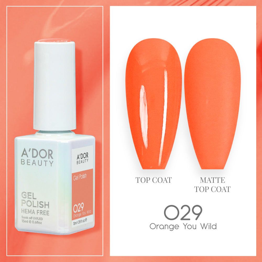 A'DOR HEMA-Free Gel Polish - 029 - Orange You Wild - 0.6 oz