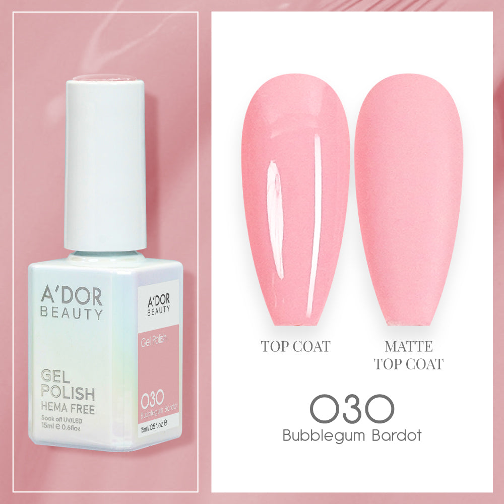 A'DOR HEMA-Free Gel Polish - 030 - Bubblegum Bardot - 0.6 oz