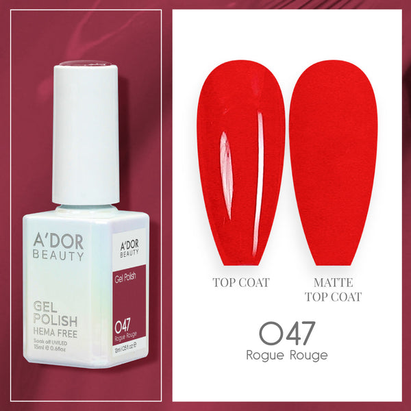 A'DOR HEMA-Free Gel Polish - 047 - Rouge Rouge - 0.6 oz