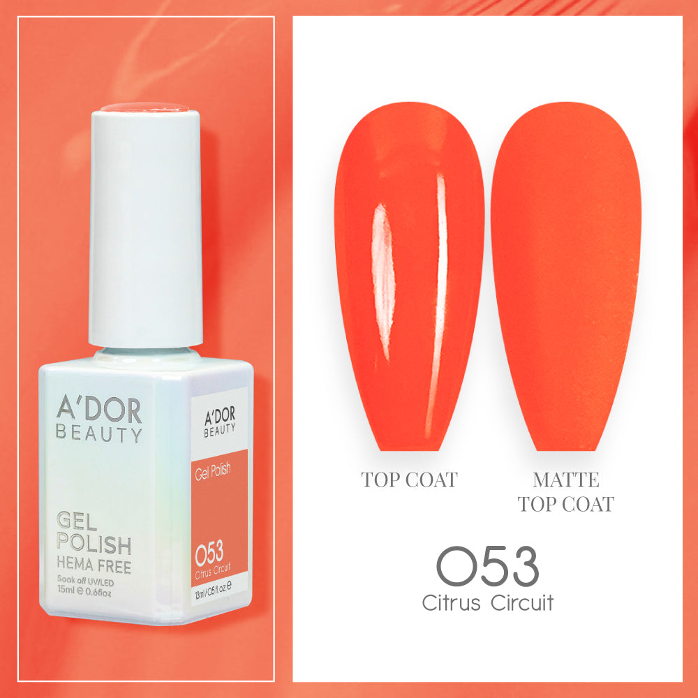A'DOR HEMA-Free Gel Polish -  053 - Citrus Circuit - 0.6 oz