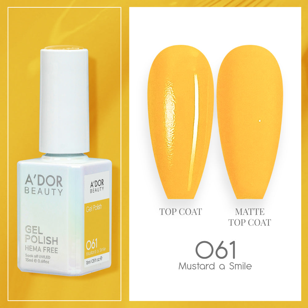 A'DOR HEMA-Free Gel Polish -  061 - Mustard a Smile - 0.6 oz 