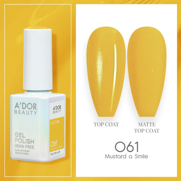 A'DOR HEMA-Free Gel Polish - 061 - Mustard a Smile - 0.6 oz