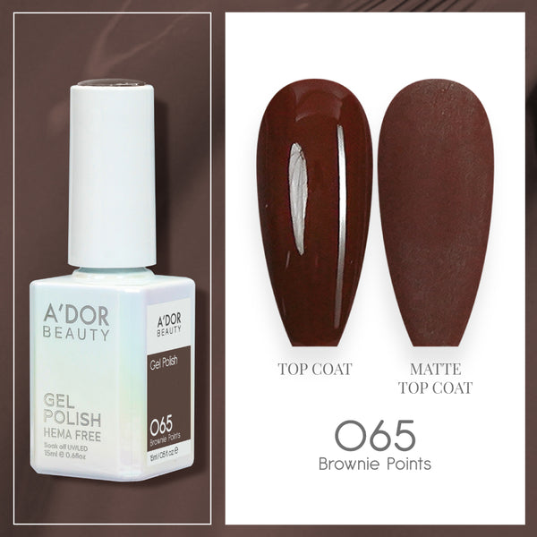 A'DOR HEMA-Free Gel Polish - 065 - Brownie Points - 0.6 oz