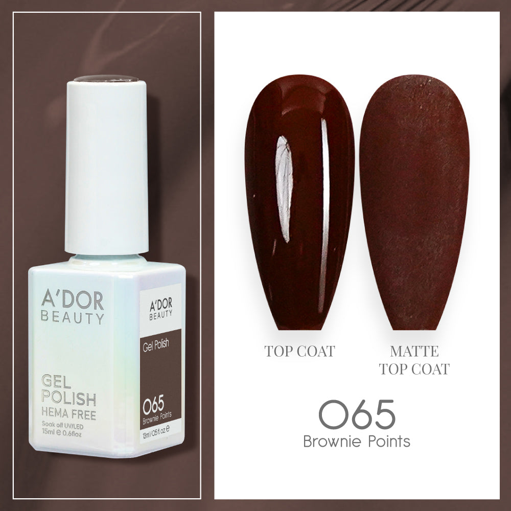 A'DOR HEMA-Free Gel Polish -  065 - Brownie Points - 0.6 oz