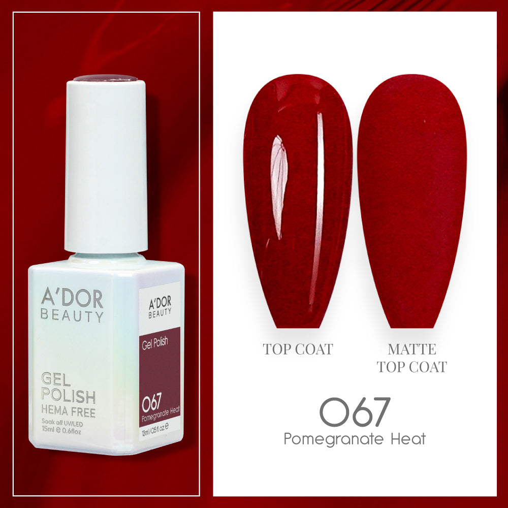 A'DOR HEMA-Free Gel Polish -  067 - Pomegrante Heat - 0.6 oz