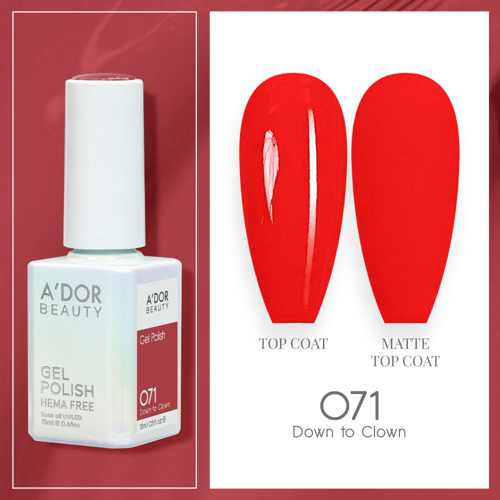 A'DOR HEMA-Free Gel Polish -  071 - Down To Clown - 0.6 oz