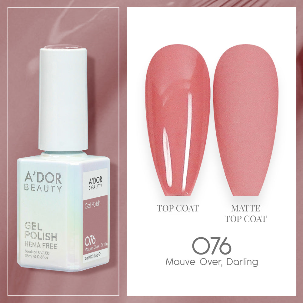 A'DOR HEMA-Free Gel Polish -  076 - Mauve Over, Darling - 0.6 oz