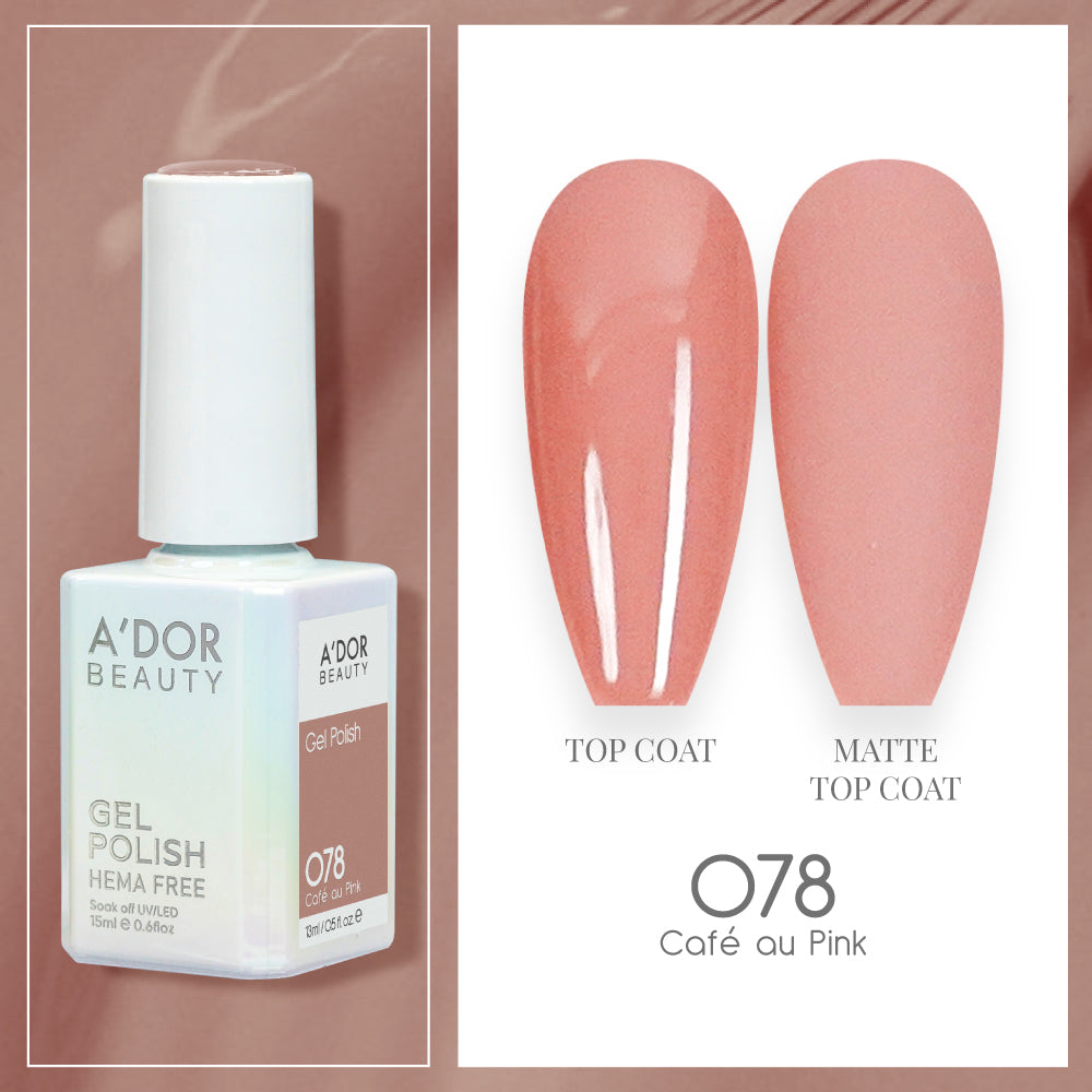 A'DOR HEMA-Free Gel Polish -  078 - Cafe Au Pink - 0.6 oz