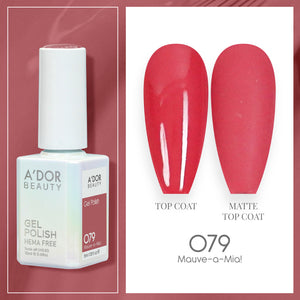 A'DOR HEMA-Free Gel Polish - 079 - Mauve - a -Mia! - 0.6 oz