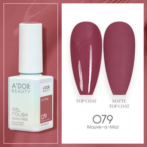 A'DOR HEMA-Free Gel Polish - 079 - Mauve - a -Mia! - 0.6 oz
