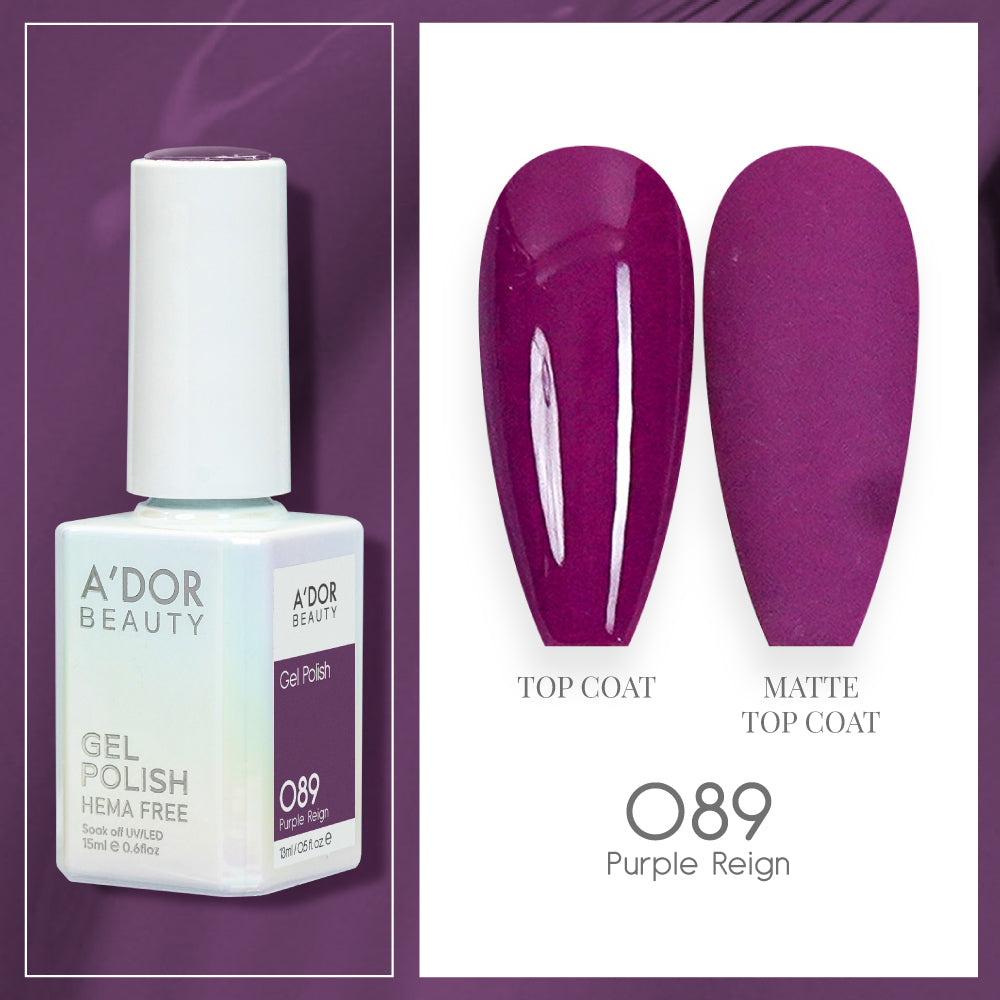 A'DOR HEMA-Free Gel Polish - 089 - Purple Reign - 0.6 oz