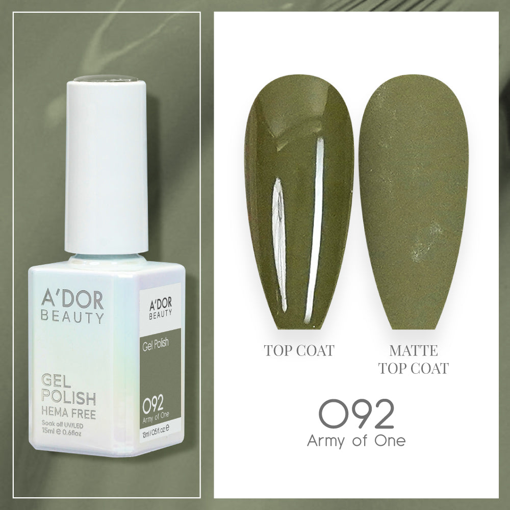 A'DOR HEMA-Free Gel Polish - 092 - Army of One - 0.6 oz
