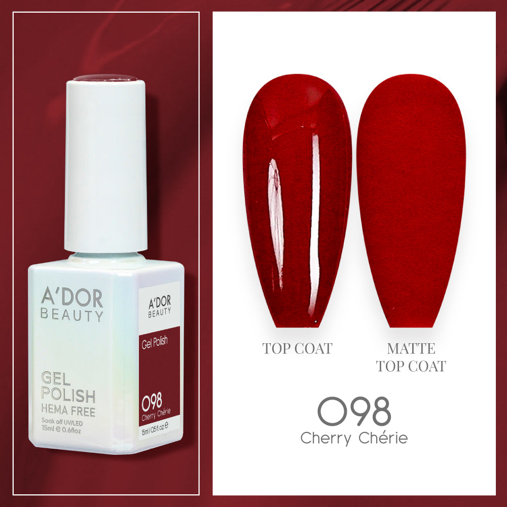 A'DOR HEMA-Free Gel Polish - 098 - Cherry Cherie - 0.6 oz