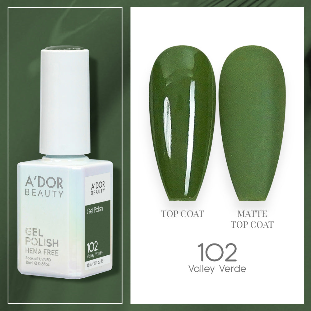 A'DOR HEMA-Free Gel Polish - 102 - Valley Verde - 0.6 oz