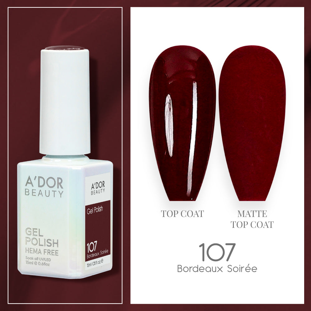 A'DOR HEMA-Free Gel Polish - 107 - Bordeaux Soiree - 0.6 oz
