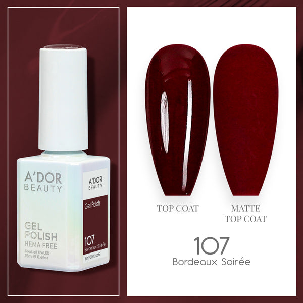 A'DOR HEMA-Free Gel Polish - 107 - Bordeaux Soiree - 0.6 oz