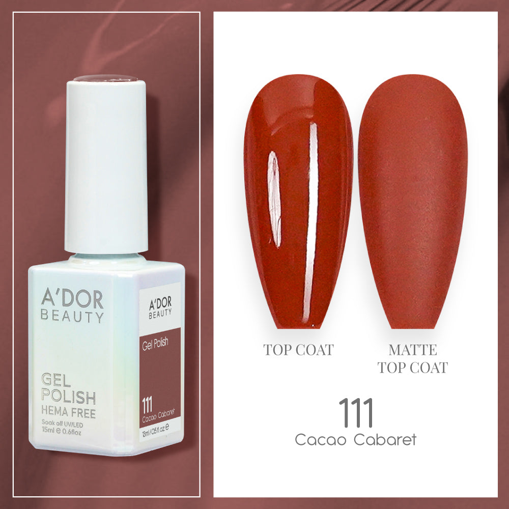 A'DOR HEMA-Free Gel Polish - 111 - Cacao Cabaret - 0.6 oz