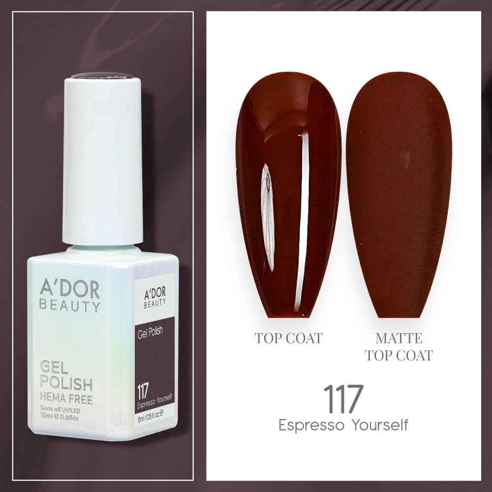 A'DOR HEMA-Free Gel Polish - 117 - Espresso Yourself - 0.6 oz