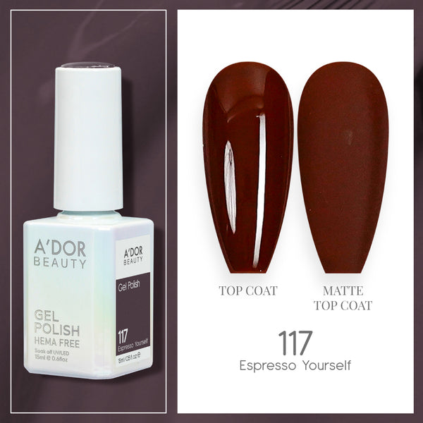 A'DOR HEMA-Free Gel Polish - 117 - Espresso Yourself - 0.6 oz
