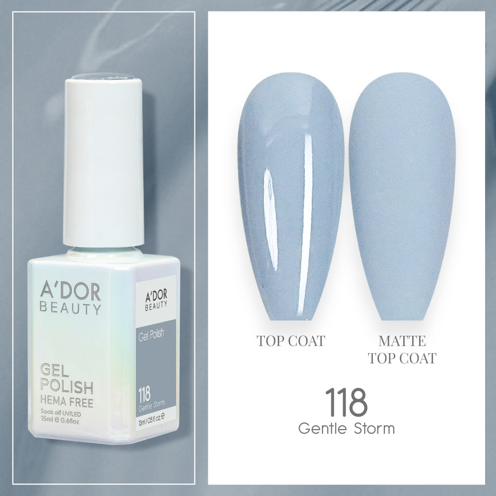 A'DOR HEMA-Free Gel Polish - 118 - Gentle Storm - 0.6 oz